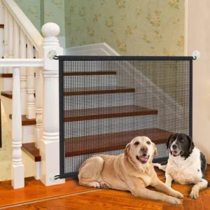 Folding Dog and Cat Safety Fence – Portable Mesh Barrier & Playpen